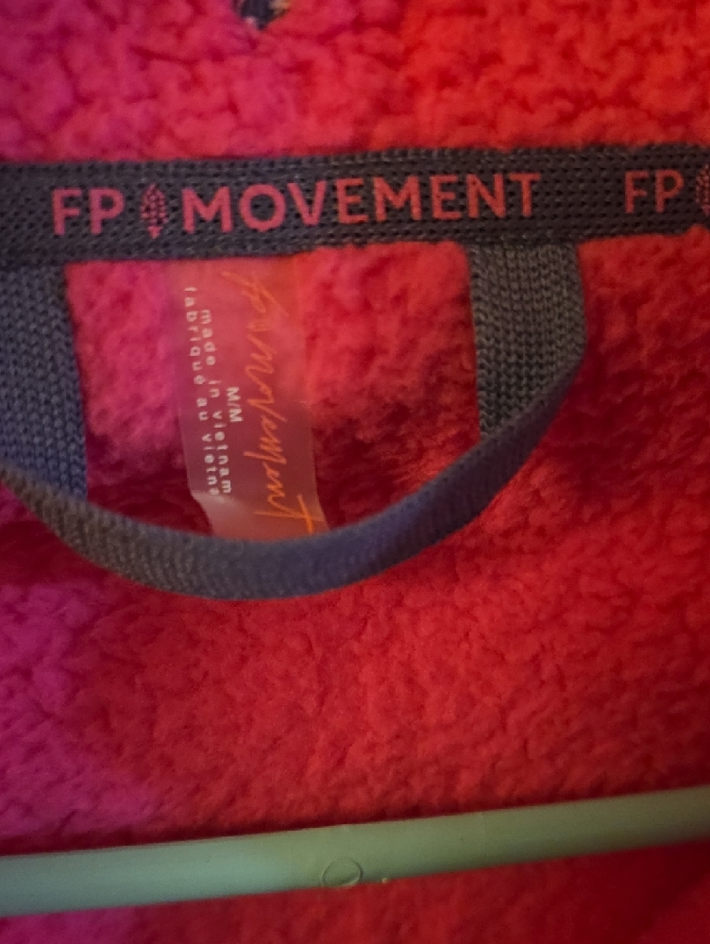 Free People Bright Pink Half-Zip Sherpa Pullover - Picture 3 of 8